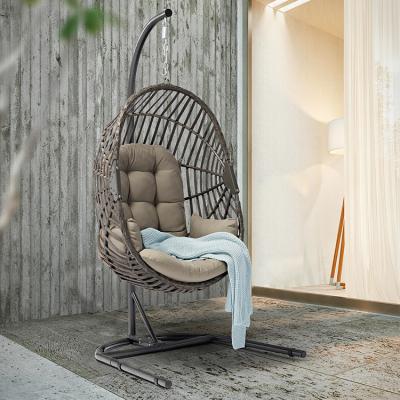 China Modern Swing Egg Shaped Chairs Yard Balcony Patio Garden Furniture Indoor Outdoor Swing Egg Hanging Chair for sale