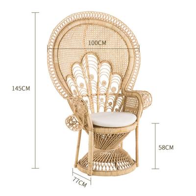 China Beautiful Twist Victorian Handmade Natural Rattan Base Boho Brown Wicker Child Kids Colorful Peacock Chair For Child for sale