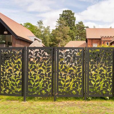 China Customization CLASSIC Laser Cut Perforated Aluminum Fence Panel Residential Decorative Metal Fence Panels Dividing Panels For Garden for sale