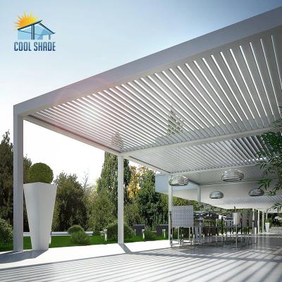 China Easily Assembled Waterproof Motorized Aluminum Bioclimatic Gazebo Louvered Outdoor Garden Roof Pergola for sale