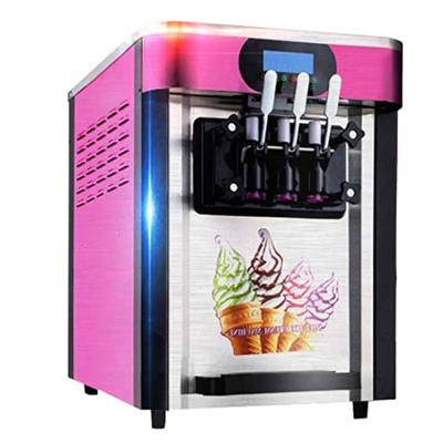 China Automatic Low Cost Soft Ice Cream Maker Automatic Ice Cream Machines 3 Flavors Small for sale