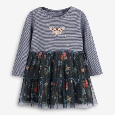 China 2021 Autumn New Princess Children's Dress European and American Baby Girl's Long Sleeve Dress Grenadine Overalls Children's Dress for sale