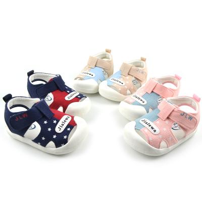 China Wholesale New Amazon Summer and Autumn Children's Breathable Shoes Non Slip Non-slip Soft Soles Baby Shoes Cartoon Baby Sandals for sale