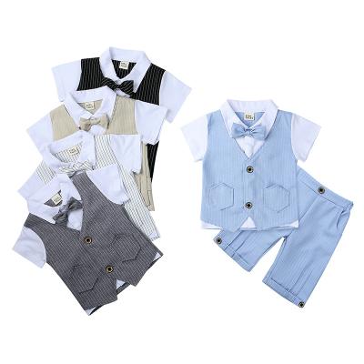 China ENGLAND STYLE Wholesale Kids Boys Outfits Kids European Style T-Shirt Tops+ Shorts Pants Baby Clothing Sets for sale