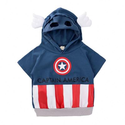 China The wear of anti-pilling children 2021 summer new cartoon children's T-shirt hooded short sleeve boy upper T-shirts for sale