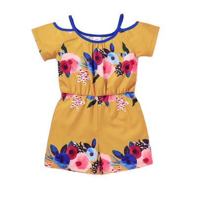 China New QUICK DRY Short Sleeve Casual Overalls 2021 Girls Summer Printed Overalls For Kids for sale