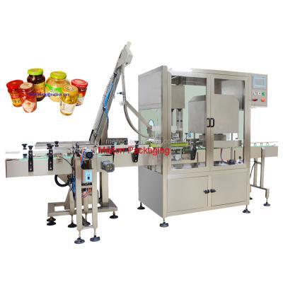 China Automatic Glass Hook Vacuum Beverage Jar Capping Machine for sale