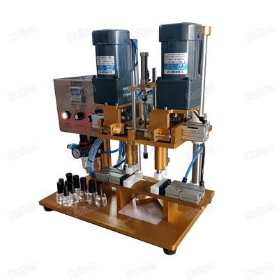 China Small semi-automatic glass bottle plastic cap nail polish food low price essential oil sealer capping machine for sale