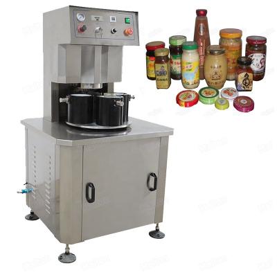 China Semi-automatic Beverage Fig Jam Jar Metal Twist Off Hook Vacuum Capping Machine Capper for sale