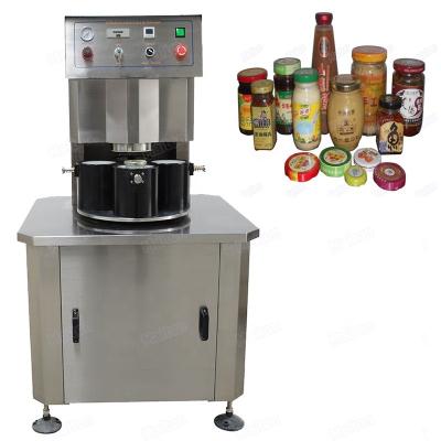 China Semi-automatic Beverage Fig Jam Bottle Twist Off Lid Caps Vacuum Capping Machine Capper For Glass Jar for sale