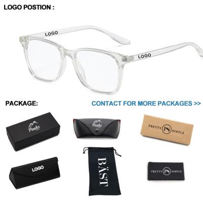 China Daily Use 2021 New Fashion TR90 Retro Square Comfortable Computer Eye Protection Clear Blue Light Anti Blocking Glasses for sale