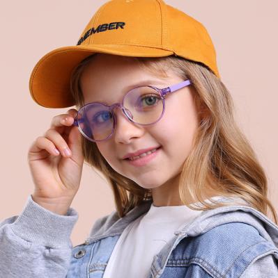 China Daily Use New TR90 Kids Anti Blue Light Glasses Fashion Round Frame Cell Phone Anti-Radiation Glasses for sale