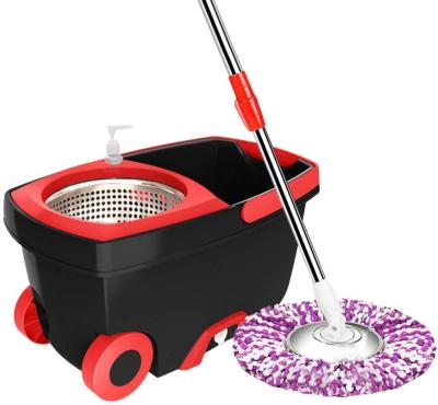 China Sustainable Household Cleaning Products Double Drive Magic Microfiber 360 Spin Mop And Bucket for sale