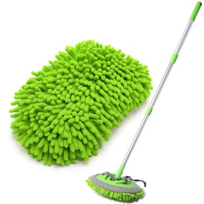 China Durable Long Chenille Microfiber Car Wash DIP Broom With Handle Telescopic Car Clean Broom for sale