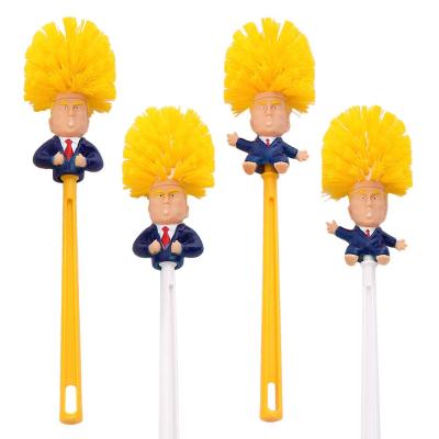 China Funny Donald Trump Toliet Brush Soft Bristle Scrubber Easy To Use And Storage Brush for sale