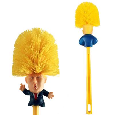 China Funny Donald Trump Toliet Brush Soft Bristle Scrubber Easy To Use And Storage Brush for sale