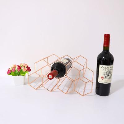 China Wine Bottle Holder Table Top Stainless Steel Wine Organizer Rack Wall Stored Wine Rack for sale