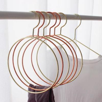 China Whosale Modern Colorful Metal Chrome Metal Scarf Wire Circular Cabinet Clothes Belt Scarf Hook Hanger for sale