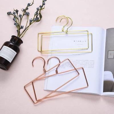 China Whosale Modern Colorful Gold PVD Finished Luxury High Quality Square Iron Round Scarf Towel Hanger for sale