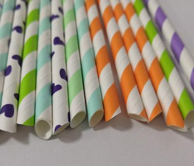 China Handmade Colored 6mm Paper Headed Boba Straw 230x12mm Paper Straws Colored for sale