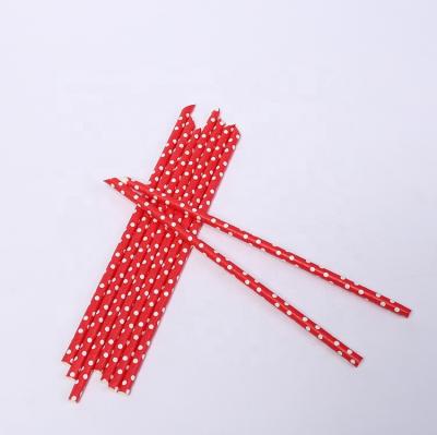 China Traditional White 10mm Polka Dot Sharp 4 Layer Paper Straws Stronger for sale