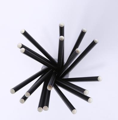 China Biodegradable 6mm 4 Layer Plain Black Drinking Paper Straw Eco - Friendly for sale