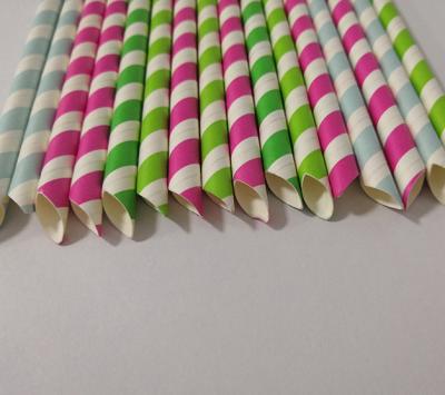 China New Product Traditional Striped Eco Friendly Sharp Paper Straws For Hot Drinking for sale