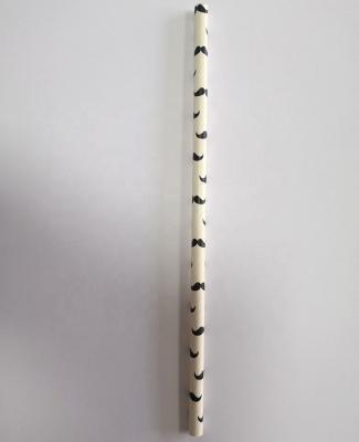 China Disposable 6x197mm Black Bat Design Biodegradable Custom Made Drinking Paper Straws for sale