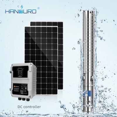 China 110v 1300w 5m^3/h 146m DC 4inch solar submersible pump submersible machine for agriculture for sale