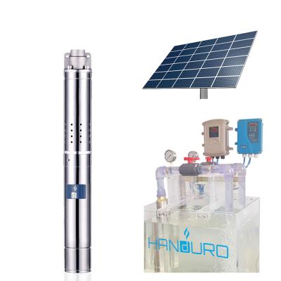 China 80w 25m 2Inch Screw Pump Solar Submersible Borehole Pump for sale