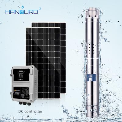 China Family Homes 48v 600w 2.2m3/h 88m DC 4inch Submersible Solar Screw Pump For Farm for sale