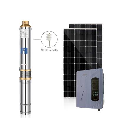 China Irrigation 1HP 60M Hybrid Pump Solar Submersible Water Pump For Resell for sale