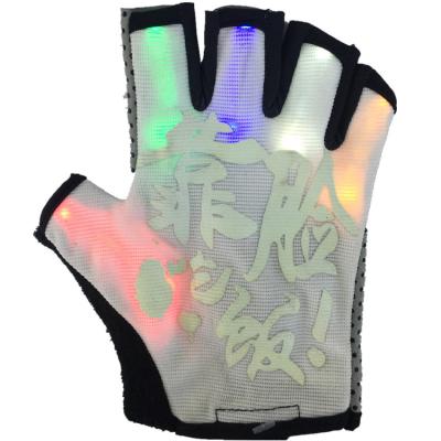 China Unisex Popular White Material Polyester Cycling Half Finger Bike Mitt for sale