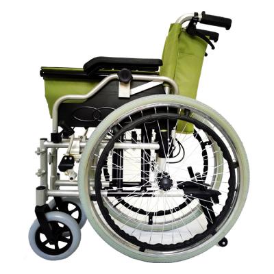 China Cheap price safety and durable green color manual wheelchairs for people with special needs for sale