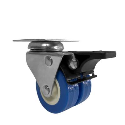 China swivel & XY045 Rigid Bule 2 Inch Swivel Top Flatbed Trolley Caster PVC Light Duty Caster Wheel With Brake for sale