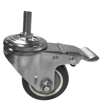 China Hot Selling 3 Inch Kitchenware Swivel Swivel Installment Screw Caster Wheels With Brake for sale