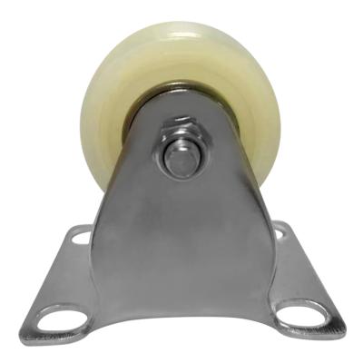 China Top plate fixed 2.5 inch lightweight fixed casters, stainless steel nylon casters, used for kitchen equipment for sale