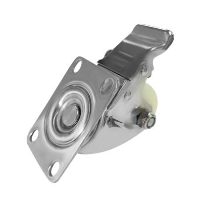 China 2 Inch 4 Bolt Free Flat Holes Plate Connected Rotary Swivel Caster Wheels With Brake for sale