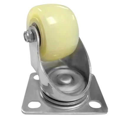 China 2.5 Inch Flat Free Stainless Steel Plate Swivel Caster Wheel for sale