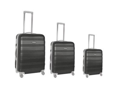 China ABS Zipper Framed Trolley Bag Set Of 3 Hard Shell Suitcases Logo Customized for sale