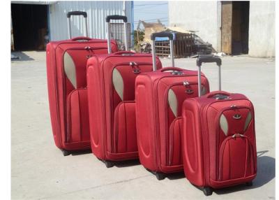 China Two Tone Twill 600D Eva Carry On Travelling Trolley Luggage With 2 Big Wheels for sale