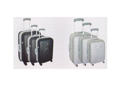 China Iron Trolley 3 Piece Set  ABS Travel Luggage Sets QX010 With 4 Rotative Wheels for sale