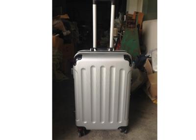 China Key Locked Aluminum Suitcase Luggage Silver 4 Wheels With 210D Lining for sale