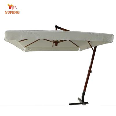 China Outdoor Luxury Wooden Hanging Furniture 3x3m Parasol for sale