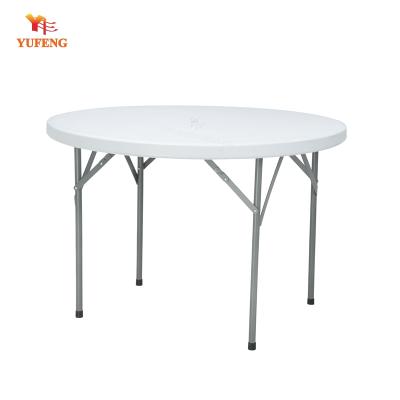 China Outdoor Round Diameter 110cm HDPE Table Plastic Party Event Dining Table for sale