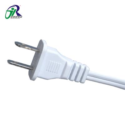 China Customized Size Household PVC Insulator US AWG20 2 Pin Copper Electrical Power Cord American Plug for sale