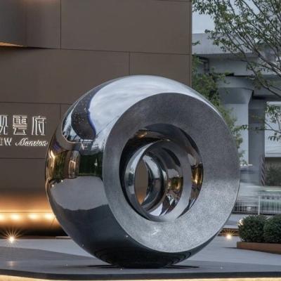 China Custom Size Outdoor Garden Park Decoration Stainless Steel Metal Fountain Landscape Statue with Hard Enamel Technique for sale