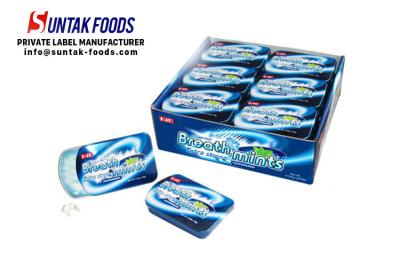 China Peppermint Cool Fresh Sugar Free Lozenges For Throat Slide Tin Box for sale