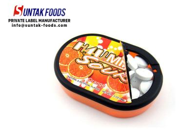 China Delicious Taste Colorful Sour Fruit Candy , Sugar Free Sour Candy Orange Flavor for sale