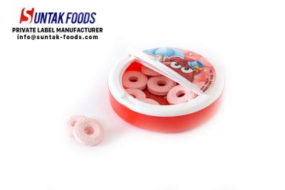 China Custom Colorful Personalized Mints Candy Hole Shape With Plastic Sweet Box for sale